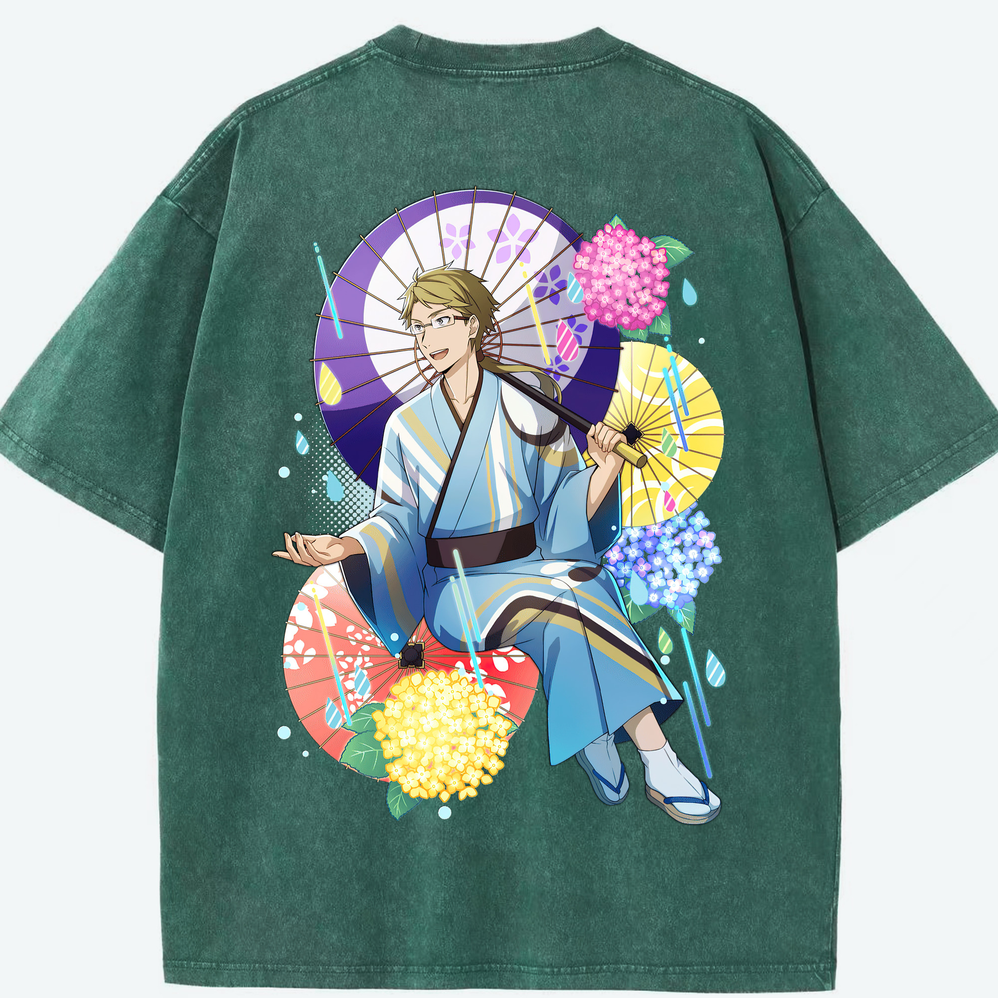 （画像用） 文豪ストレイドッグス Bungo Stray Dogs 綿100% ヴィンテージ風 半袖Tシャツ（背面プリント）